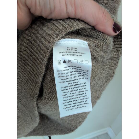 Pendleton 100% Shetland Wool Shawl Neck Sweater Brown Size M - Picture 3 of 6